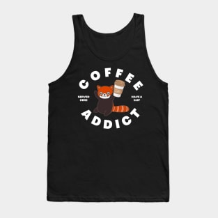 Kawaii red panda Coffee Addict Cute and Cuddly Redpanda Art Tank Top